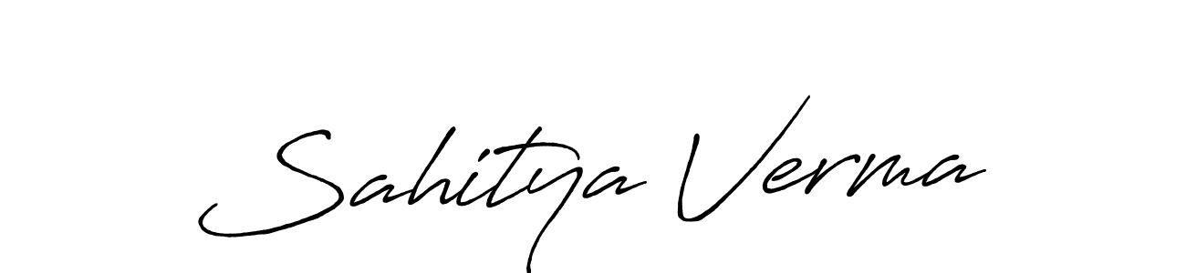 You should practise on your own different ways (Antro_Vectra_Bolder) to write your name (Sahitya Verma) in signature. don't let someone else do it for you. Sahitya Verma signature style 7 images and pictures png