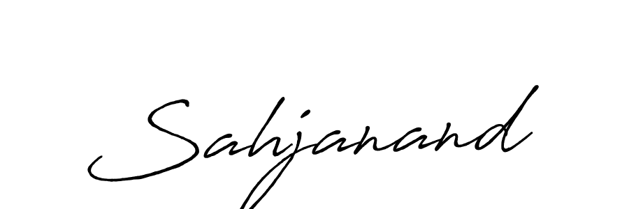 Make a beautiful signature design for name Sahjanand. With this signature (Antro_Vectra_Bolder) style, you can create a handwritten signature for free. Sahjanand signature style 7 images and pictures png