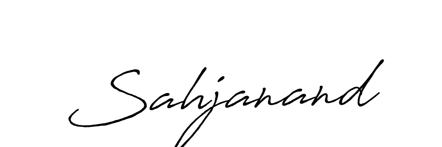 Make a beautiful signature design for name Sahjanand. With this signature (Antro_Vectra_Bolder) style, you can create a handwritten signature for free. Sahjanand signature style 7 images and pictures png