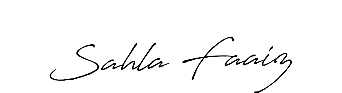 How to make Sahla Faaiz name signature. Use Antro_Vectra_Bolder style for creating short signs online. This is the latest handwritten sign. Sahla Faaiz signature style 7 images and pictures png