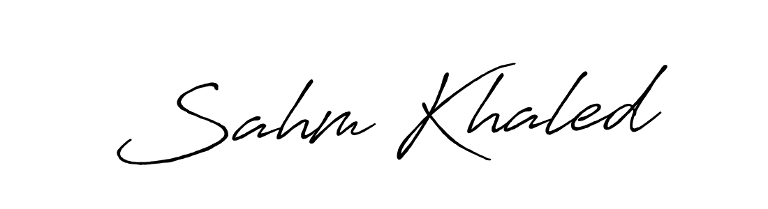 Use a signature maker to create a handwritten signature online. With this signature software, you can design (Antro_Vectra_Bolder) your own signature for name Sahm Khaled. Sahm Khaled signature style 7 images and pictures png