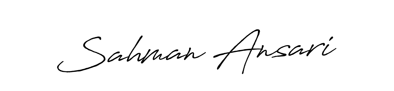 The best way (Antro_Vectra_Bolder) to make a short signature is to pick only two or three words in your name. The name Sahman Ansari include a total of six letters. For converting this name. Sahman Ansari signature style 7 images and pictures png