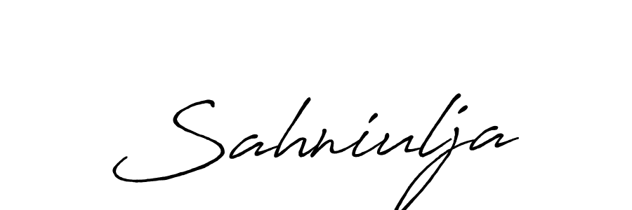 Antro_Vectra_Bolder is a professional signature style that is perfect for those who want to add a touch of class to their signature. It is also a great choice for those who want to make their signature more unique. Get Sahniulja name to fancy signature for free. Sahniulja signature style 7 images and pictures png