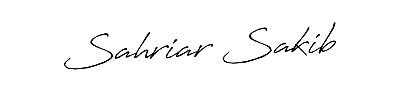 Use a signature maker to create a handwritten signature online. With this signature software, you can design (Antro_Vectra_Bolder) your own signature for name Sahriar Sakib. Sahriar Sakib signature style 7 images and pictures png