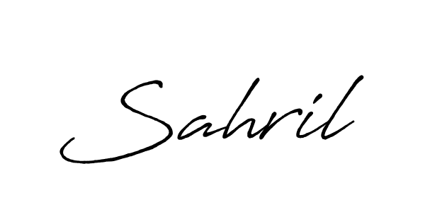 Make a beautiful signature design for name Sahril. With this signature (Antro_Vectra_Bolder) style, you can create a handwritten signature for free. Sahril signature style 7 images and pictures png