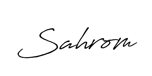 Create a beautiful signature design for name Sahrom. With this signature (Antro_Vectra_Bolder) fonts, you can make a handwritten signature for free. Sahrom signature style 7 images and pictures png