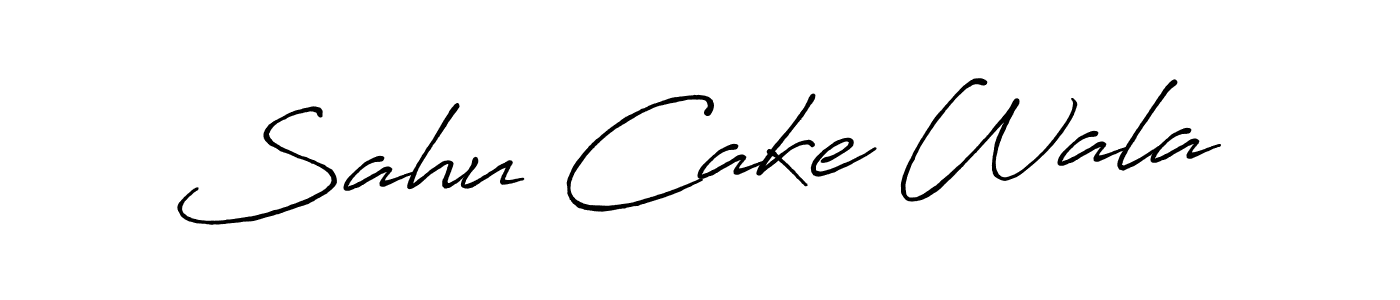 How to make Sahu Cake Wala name signature. Use Antro_Vectra_Bolder style for creating short signs online. This is the latest handwritten sign. Sahu Cake Wala signature style 7 images and pictures png