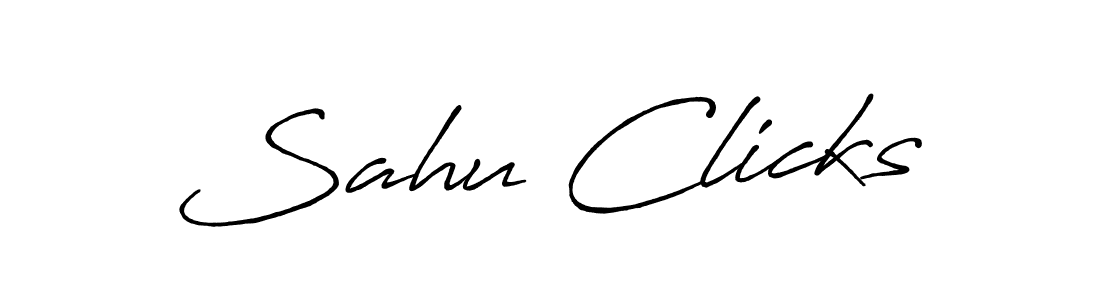 How to make Sahu Clicks name signature. Use Antro_Vectra_Bolder style for creating short signs online. This is the latest handwritten sign. Sahu Clicks signature style 7 images and pictures png