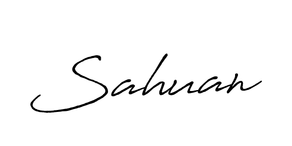 You should practise on your own different ways (Antro_Vectra_Bolder) to write your name (Sahuan) in signature. don't let someone else do it for you. Sahuan signature style 7 images and pictures png