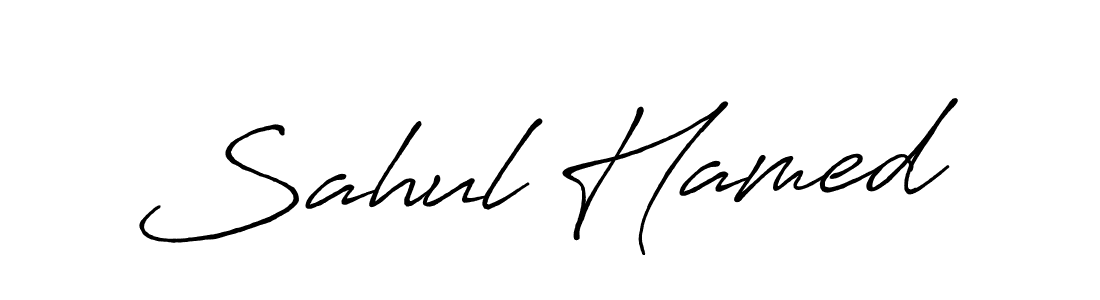 How to make Sahul Hamed name signature. Use Antro_Vectra_Bolder style for creating short signs online. This is the latest handwritten sign. Sahul Hamed signature style 7 images and pictures png