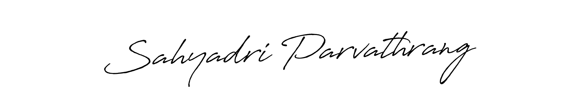 You should practise on your own different ways (Antro_Vectra_Bolder) to write your name (Sahyadri Parvathrang) in signature. don't let someone else do it for you. Sahyadri Parvathrang signature style 7 images and pictures png