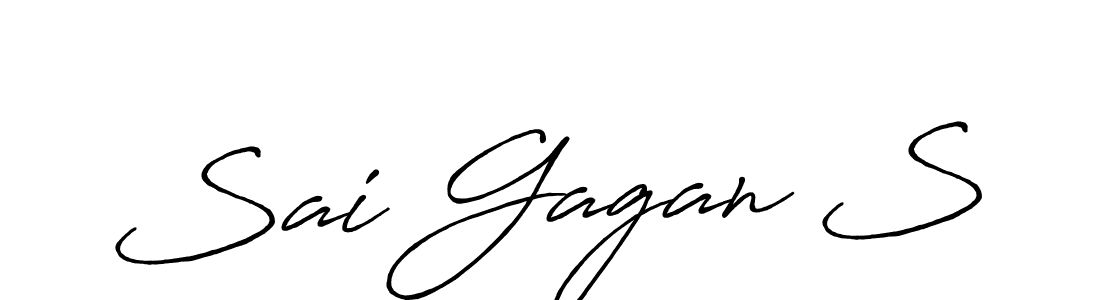 It looks lik you need a new signature style for name Sai Gagan S. Design unique handwritten (Antro_Vectra_Bolder) signature with our free signature maker in just a few clicks. Sai Gagan S signature style 7 images and pictures png