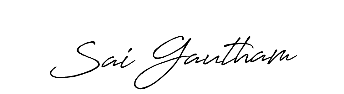 Also we have Sai Gautham name is the best signature style. Create professional handwritten signature collection using Antro_Vectra_Bolder autograph style. Sai Gautham signature style 7 images and pictures png