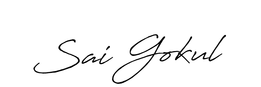 Make a beautiful signature design for name Sai Gokul. With this signature (Antro_Vectra_Bolder) style, you can create a handwritten signature for free. Sai Gokul signature style 7 images and pictures png