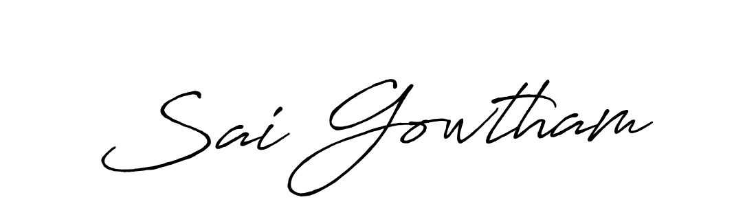 if you are searching for the best signature style for your name Sai Gowtham. so please give up your signature search. here we have designed multiple signature styles  using Antro_Vectra_Bolder. Sai Gowtham signature style 7 images and pictures png