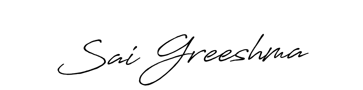 This is the best signature style for the Sai Greeshma name. Also you like these signature font (Antro_Vectra_Bolder). Mix name signature. Sai Greeshma signature style 7 images and pictures png