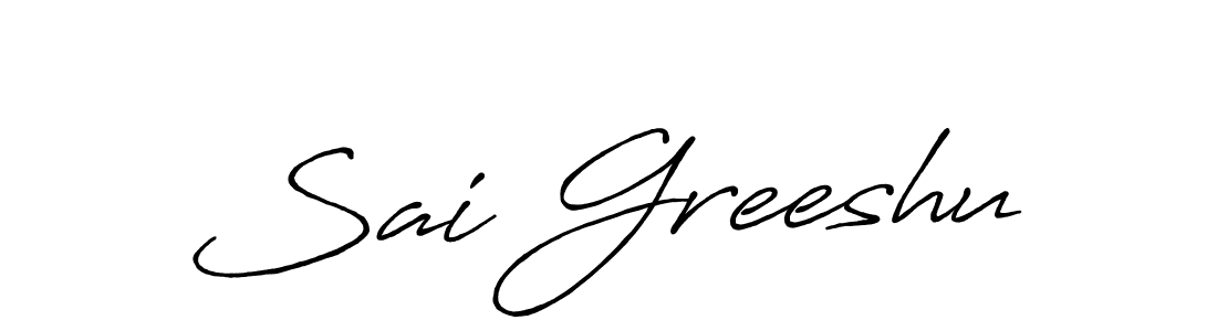 if you are searching for the best signature style for your name Sai Greeshu. so please give up your signature search. here we have designed multiple signature styles  using Antro_Vectra_Bolder. Sai Greeshu signature style 7 images and pictures png