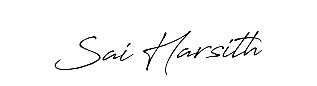 Use a signature maker to create a handwritten signature online. With this signature software, you can design (Antro_Vectra_Bolder) your own signature for name Sai Harsith. Sai Harsith signature style 7 images and pictures png