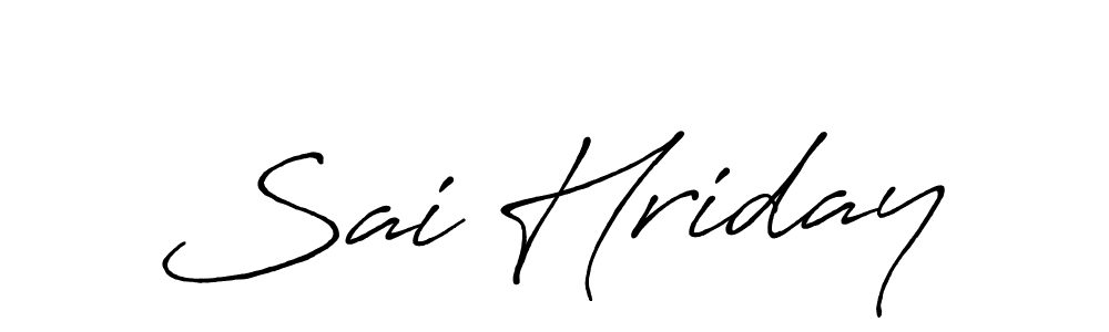 How to make Sai Hriday name signature. Use Antro_Vectra_Bolder style for creating short signs online. This is the latest handwritten sign. Sai Hriday signature style 7 images and pictures png
