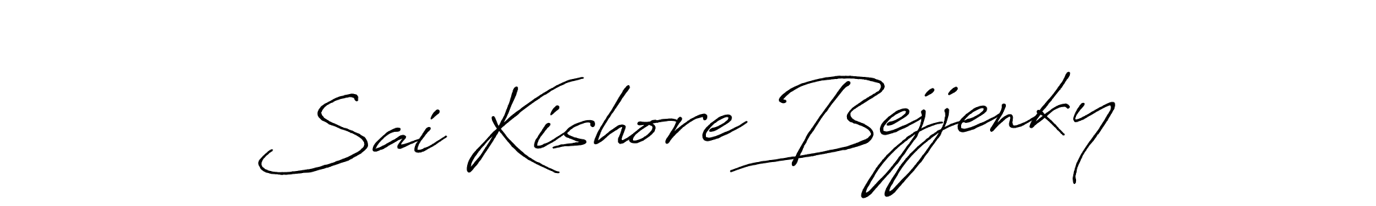 How to make Sai Kishore Bejjenky name signature. Use Antro_Vectra_Bolder style for creating short signs online. This is the latest handwritten sign. Sai Kishore Bejjenky signature style 7 images and pictures png