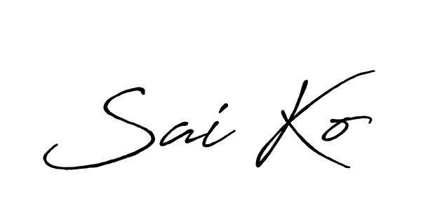 Also You can easily find your signature by using the search form. We will create Sai Ko name handwritten signature images for you free of cost using Antro_Vectra_Bolder sign style. Sai Ko signature style 7 images and pictures png