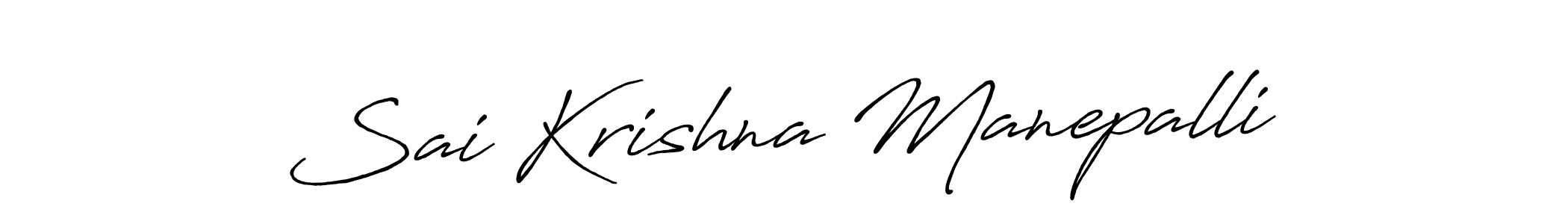 Make a beautiful signature design for name Sai Krishna Manepalli. With this signature (Antro_Vectra_Bolder) style, you can create a handwritten signature for free. Sai Krishna Manepalli signature style 7 images and pictures png