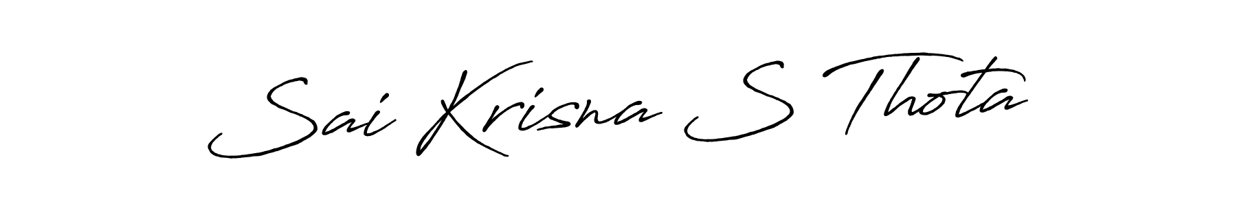 Similarly Antro_Vectra_Bolder is the best handwritten signature design. Signature creator online .You can use it as an online autograph creator for name Sai Krisna S Thota. Sai Krisna S Thota signature style 7 images and pictures png