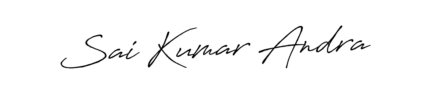 You should practise on your own different ways (Antro_Vectra_Bolder) to write your name (Sai Kumar Andra) in signature. don't let someone else do it for you. Sai Kumar Andra signature style 7 images and pictures png