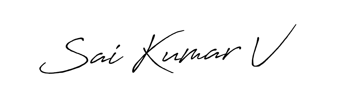 The best way (Antro_Vectra_Bolder) to make a short signature is to pick only two or three words in your name. The name Sai Kumar V include a total of six letters. For converting this name. Sai Kumar V signature style 7 images and pictures png