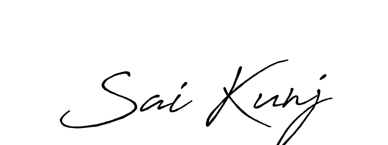 You should practise on your own different ways (Antro_Vectra_Bolder) to write your name (Sai Kunj) in signature. don't let someone else do it for you. Sai Kunj signature style 7 images and pictures png