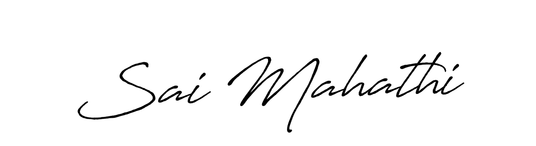 How to make Sai Mahathi name signature. Use Antro_Vectra_Bolder style for creating short signs online. This is the latest handwritten sign. Sai Mahathi signature style 7 images and pictures png