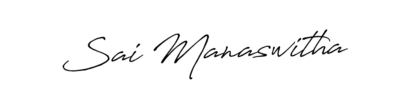 How to make Sai Manaswitha name signature. Use Antro_Vectra_Bolder style for creating short signs online. This is the latest handwritten sign. Sai Manaswitha signature style 7 images and pictures png