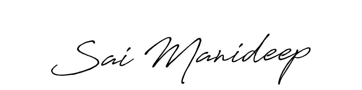 Use a signature maker to create a handwritten signature online. With this signature software, you can design (Antro_Vectra_Bolder) your own signature for name Sai Manideep. Sai Manideep signature style 7 images and pictures png