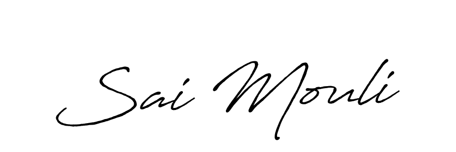 Use a signature maker to create a handwritten signature online. With this signature software, you can design (Antro_Vectra_Bolder) your own signature for name Sai Mouli. Sai Mouli signature style 7 images and pictures png