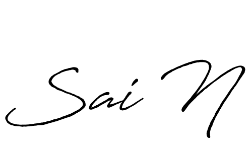 Design your own signature with our free online signature maker. With this signature software, you can create a handwritten (Antro_Vectra_Bolder) signature for name Sai N. Sai N signature style 7 images and pictures png