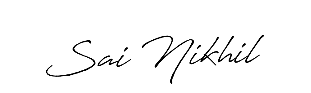 Design your own signature with our free online signature maker. With this signature software, you can create a handwritten (Antro_Vectra_Bolder) signature for name Sai Nikhil. Sai Nikhil signature style 7 images and pictures png