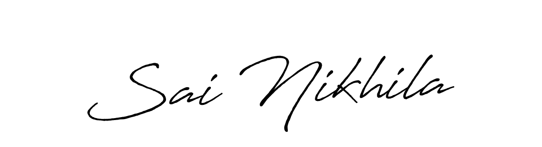 It looks lik you need a new signature style for name Sai Nikhila. Design unique handwritten (Antro_Vectra_Bolder) signature with our free signature maker in just a few clicks. Sai Nikhila signature style 7 images and pictures png