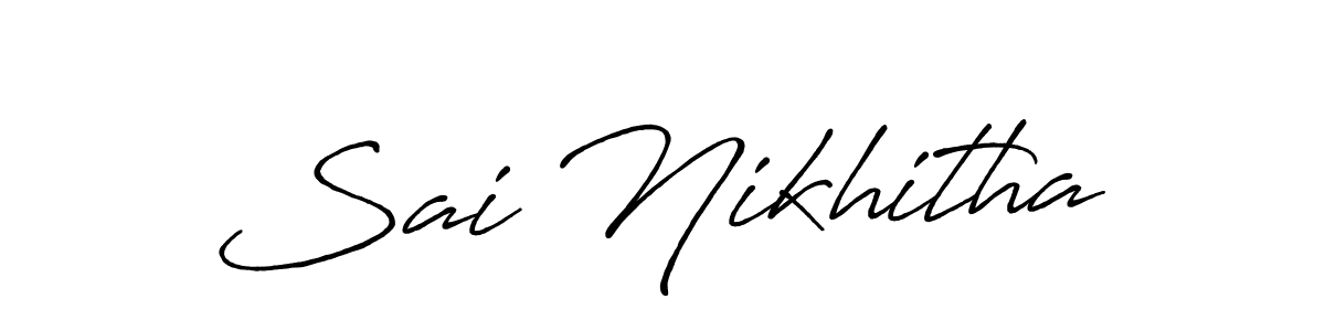 Antro_Vectra_Bolder is a professional signature style that is perfect for those who want to add a touch of class to their signature. It is also a great choice for those who want to make their signature more unique. Get Sai Nikhitha name to fancy signature for free. Sai Nikhitha signature style 7 images and pictures png