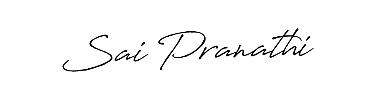 Make a beautiful signature design for name Sai Pranathi. With this signature (Antro_Vectra_Bolder) style, you can create a handwritten signature for free. Sai Pranathi signature style 7 images and pictures png