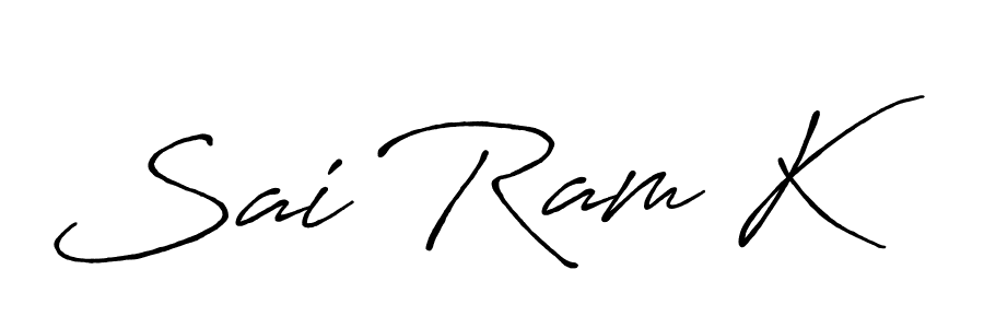 Sai Ram K stylish signature style. Best Handwritten Sign (Antro_Vectra_Bolder) for my name. Handwritten Signature Collection Ideas for my name Sai Ram K. Sai Ram K signature style 7 images and pictures png