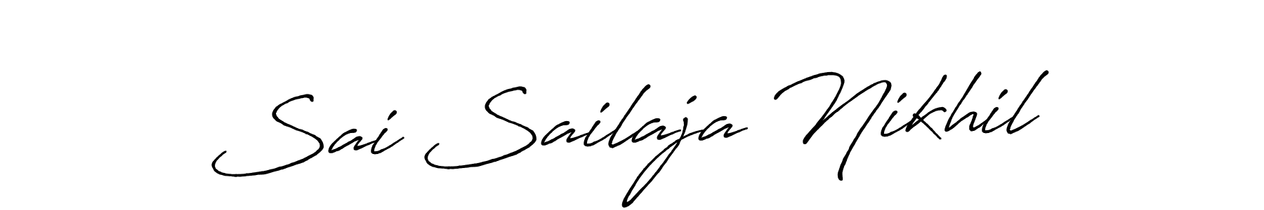 if you are searching for the best signature style for your name Sai Sailaja Nikhil. so please give up your signature search. here we have designed multiple signature styles  using Antro_Vectra_Bolder. Sai Sailaja Nikhil signature style 7 images and pictures png