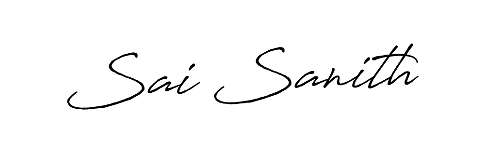 Use a signature maker to create a handwritten signature online. With this signature software, you can design (Antro_Vectra_Bolder) your own signature for name Sai Sanith. Sai Sanith signature style 7 images and pictures png