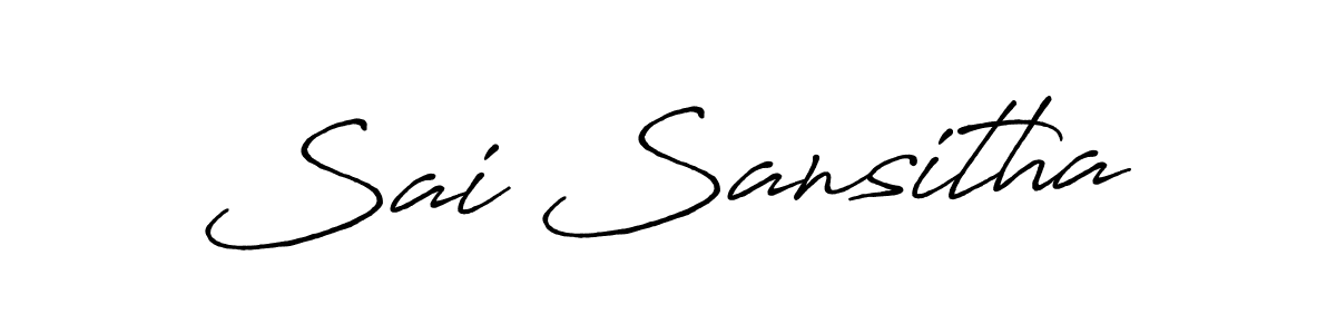 Also we have Sai Sansitha name is the best signature style. Create professional handwritten signature collection using Antro_Vectra_Bolder autograph style. Sai Sansitha signature style 7 images and pictures png