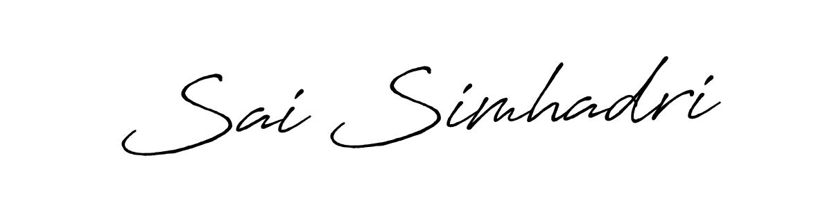Design your own signature with our free online signature maker. With this signature software, you can create a handwritten (Antro_Vectra_Bolder) signature for name Sai Simhadri. Sai Simhadri signature style 7 images and pictures png