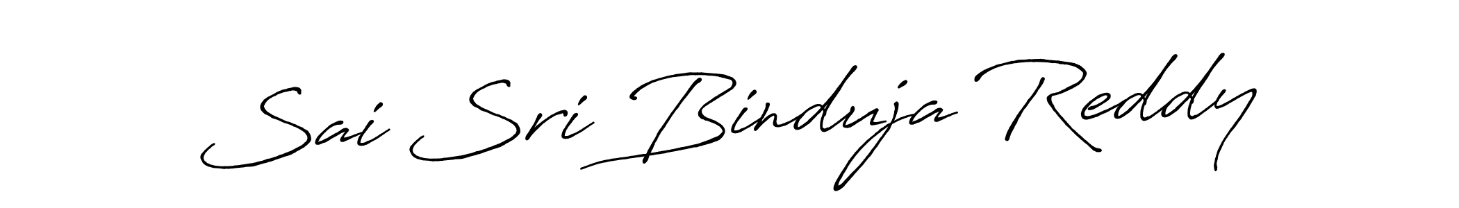 Make a beautiful signature design for name Sai Sri Binduja Reddy. With this signature (Antro_Vectra_Bolder) style, you can create a handwritten signature for free. Sai Sri Binduja Reddy signature style 7 images and pictures png