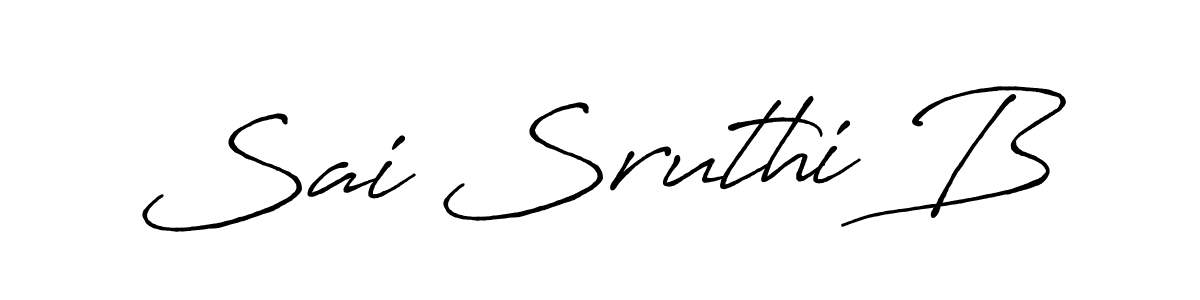 Create a beautiful signature design for name Sai Sruthi B. With this signature (Antro_Vectra_Bolder) fonts, you can make a handwritten signature for free. Sai Sruthi B signature style 7 images and pictures png