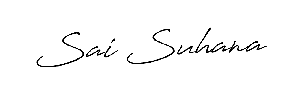 How to make Sai Suhana name signature. Use Antro_Vectra_Bolder style for creating short signs online. This is the latest handwritten sign. Sai Suhana signature style 7 images and pictures png