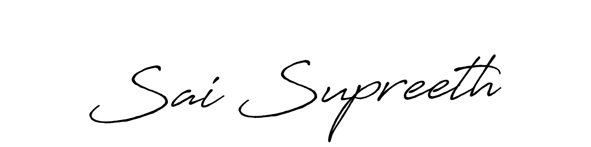 The best way (Antro_Vectra_Bolder) to make a short signature is to pick only two or three words in your name. The name Sai Supreeth include a total of six letters. For converting this name. Sai Supreeth signature style 7 images and pictures png