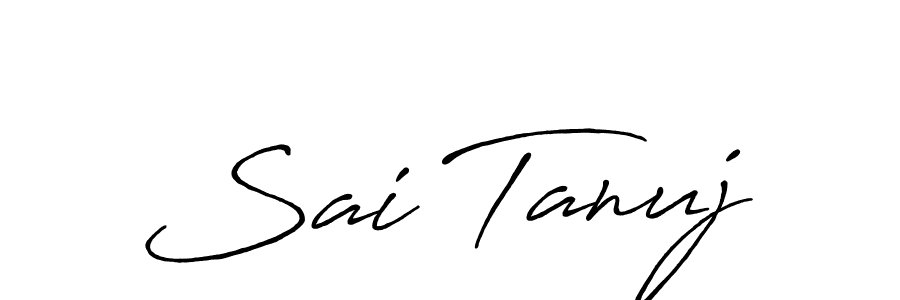 The best way (Antro_Vectra_Bolder) to make a short signature is to pick only two or three words in your name. The name Sai Tanuj include a total of six letters. For converting this name. Sai Tanuj signature style 7 images and pictures png