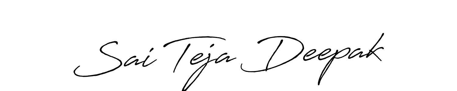 Antro_Vectra_Bolder is a professional signature style that is perfect for those who want to add a touch of class to their signature. It is also a great choice for those who want to make their signature more unique. Get Sai Teja Deepak name to fancy signature for free. Sai Teja Deepak signature style 7 images and pictures png